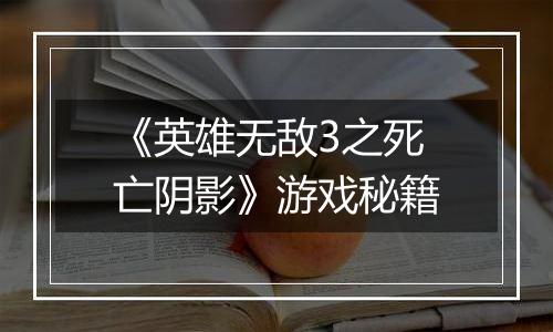 《英雄无敌3之死亡阴影》游戏秘籍
