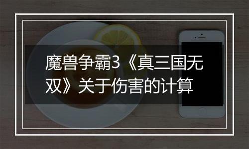 魔兽争霸3《真三国无双》关于伤害的计算