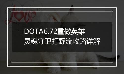 DOTA6.72重做英雄灵魂守卫打野流攻略详解