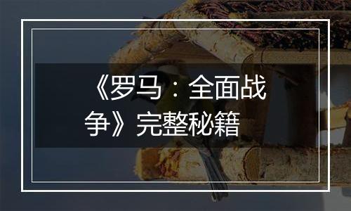 《罗马：全面战争》完整秘籍