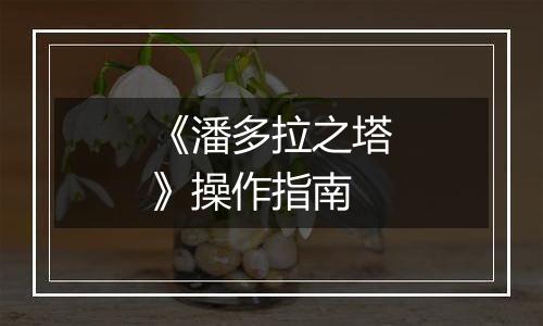 《潘多拉之塔》操作指南