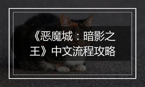 《恶魔城：暗影之王》中文流程攻略