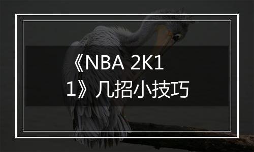 《NBA 2K11》几招小技巧
