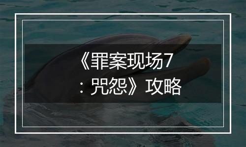 《罪案现场7：咒怨》攻略