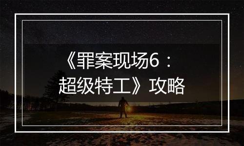 《罪案现场6：超级特工》攻略
