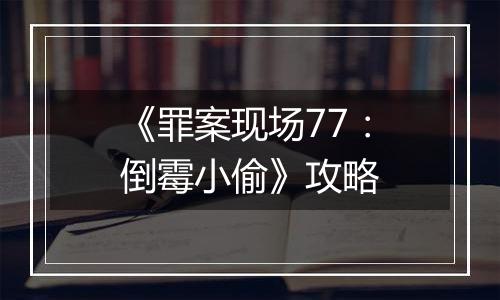 《罪案现场77：倒霉小偷》攻略