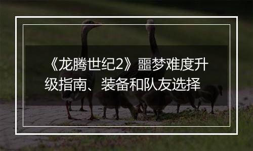 《龙腾世纪2》噩梦难度升级指南、装备和队友选择