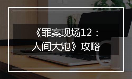 《罪案现场12：人间大炮》攻略