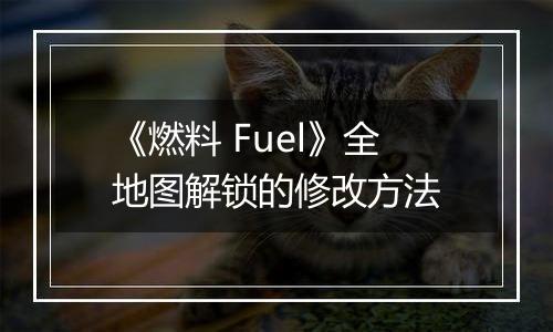 《燃料 Fuel》全地图解锁的修改方法