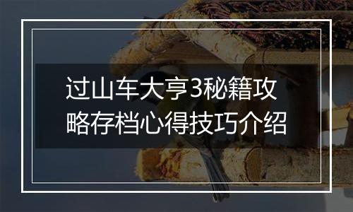 过山车大亨3秘籍攻略存档心得技巧介绍