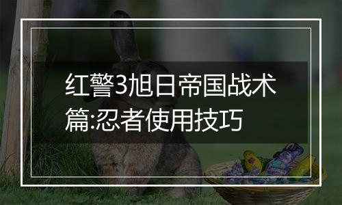 红警3旭日帝国战术篇:忍者使用技巧