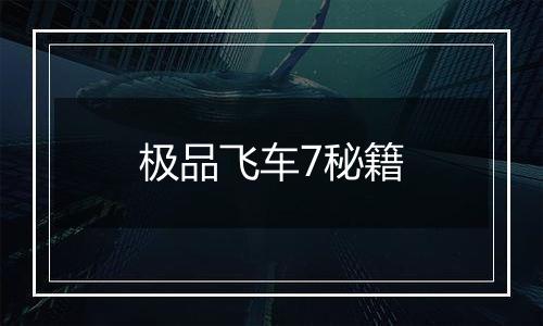 极品飞车7秘籍