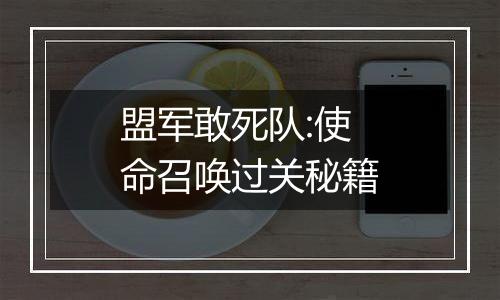 盟军敢死队:使命召唤过关秘籍