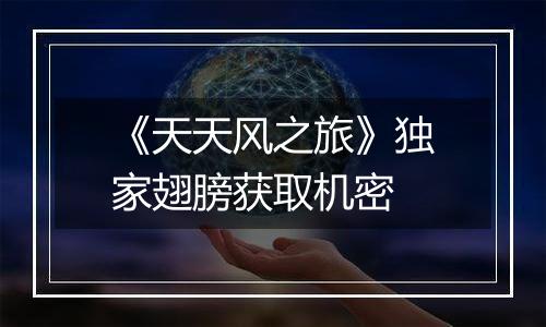 《天天风之旅》独家翅膀获取机密