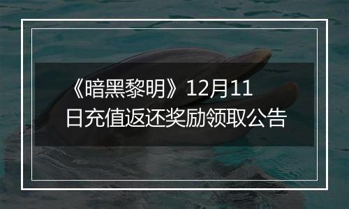 《暗黑黎明》12月11日充值返还奖励领取公告