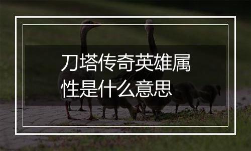 刀塔传奇英雄属性是什么意思