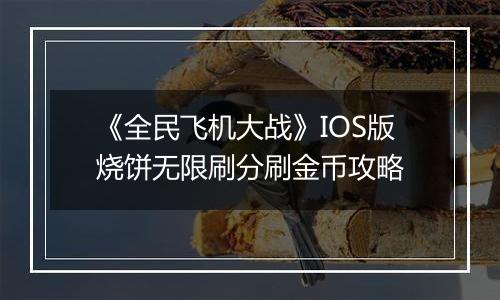 《全民飞机大战》IOS版烧饼无限刷分刷金币攻略