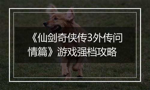 《仙剑奇侠传3外传问情篇》游戏强档攻略