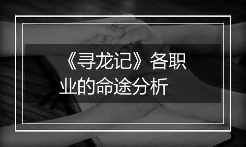 《寻龙记》各职业的命途分析
