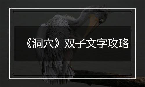 《洞穴》双子文字攻略