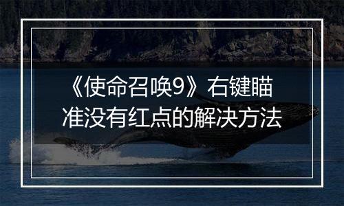 《使命召唤9》右键瞄准没有红点的解决方法