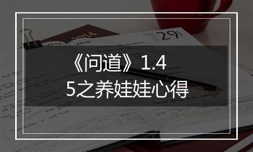 《问道》1.45之养娃娃心得