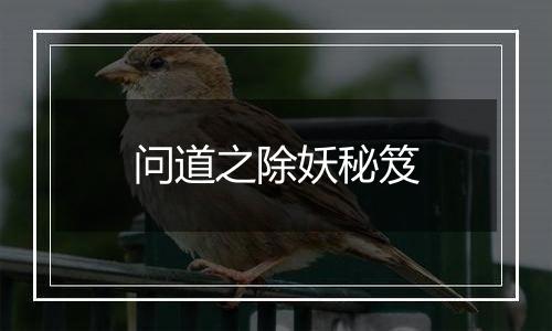 问道之除妖秘笈