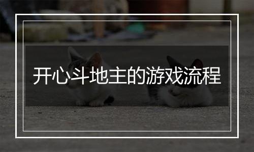 开心斗地主的游戏流程