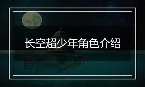 长空超少年角色介绍