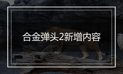 合金弹头2新增内容