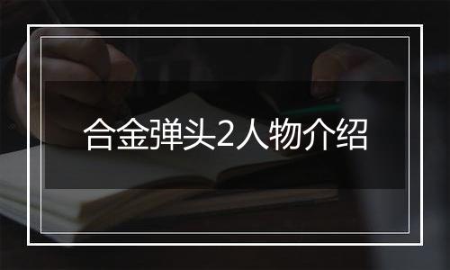 合金弹头2人物介绍