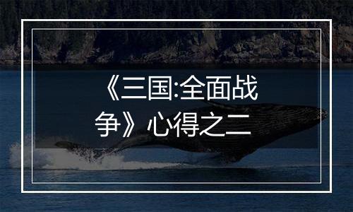 《三国:全面战争》心得之二