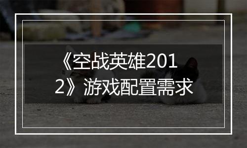 《空战英雄2012》游戏配置需求