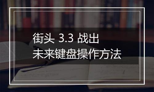 街头 3.3 战出未来键盘操作方法