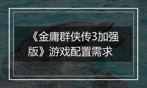 《金庸群侠传3加强版》游戏配置需求