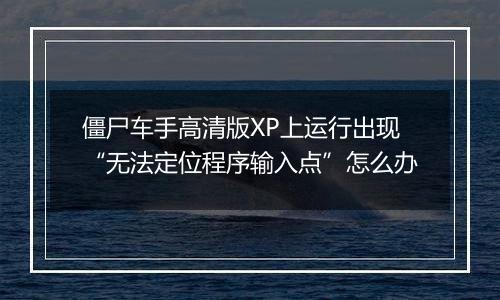 僵尸车手高清版XP上运行出现“无法定位程序输入点”怎么办