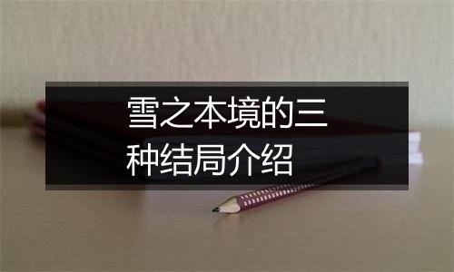 雪之本境的三种结局介绍