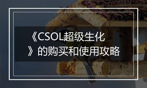 《CSOL超级生化》的购买和使用攻略