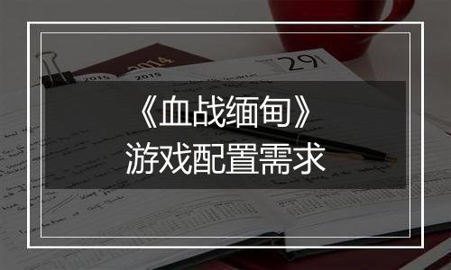 《血战缅甸》游戏配置需求