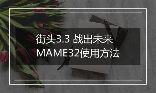街头3.3 战出未来MAME32使用方法