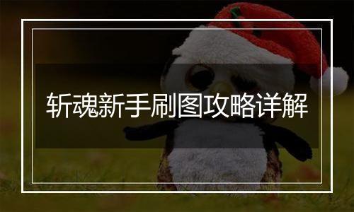 斩魂新手刷图攻略详解