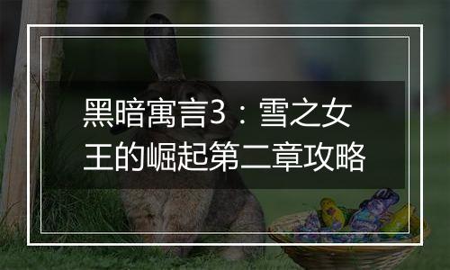 黑暗寓言3：雪之女王的崛起第二章攻略