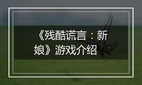 《残酷谎言：新娘》游戏介绍