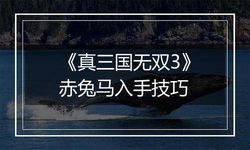 《真三国无双3》赤兔马入手技巧
