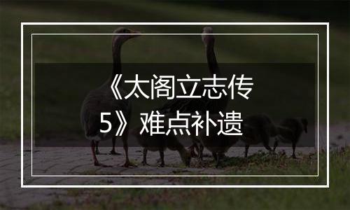 《太阁立志传5》难点补遗