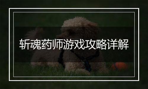 斩魂药师游戏攻略详解