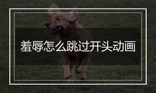 羞辱怎么跳过开头动画