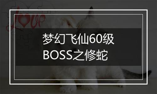 梦幻飞仙60级BOSS之修蛇