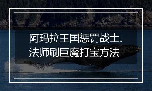 阿玛拉王国惩罚战士、法师刷巨魔打宝方法