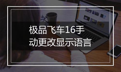 极品飞车16手动更改显示语言